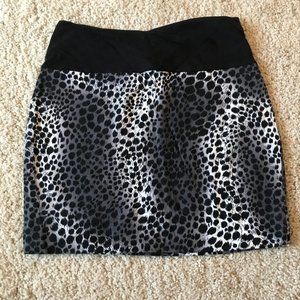 Wet Seal Gray, Black White Cheetah Skirt